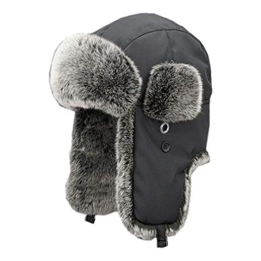 Insun unisex cappello da aviatore berretto antivento invernale caldo beanie nero 1 xxl circonferenza del cappello 63cm