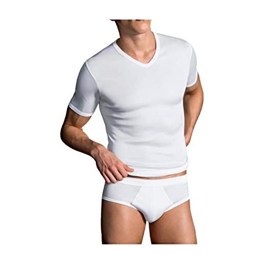 Generico maglietta intima uomo caldo cotone 3-5 pezzi scollo v maglietta intima uomo caldo cotone pettinato - maglietta intima uomo invernale art. 1042 (5 pezzi bianco, 3xl)