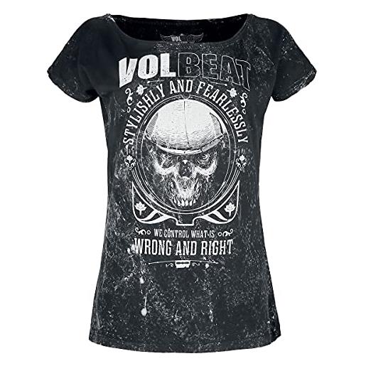 Volbeat wrong and right donna t-shirt carbone m 100% cotone largo