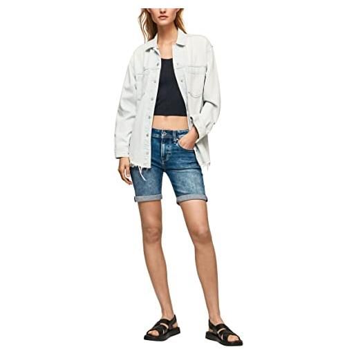 Pepe Jeans poppy, pantaloncini donna, bianco (denim-ta8), 34w