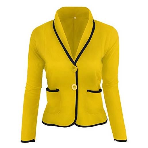 Yanlian giacche elastiche donna taglie forti casual classic blazer giacca da lavoro grigio chiaro m