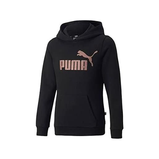 PUMA ess+ logo hoodie fl g felpa con cappuccio, nero, 12 anni bambina
