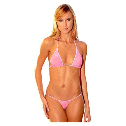 my sexy bikini - mini costume da bagno perizoma donna trasparente in pregiato tulle - palm beach caraibi blu (mutandine: 40/42 | top: 1)
