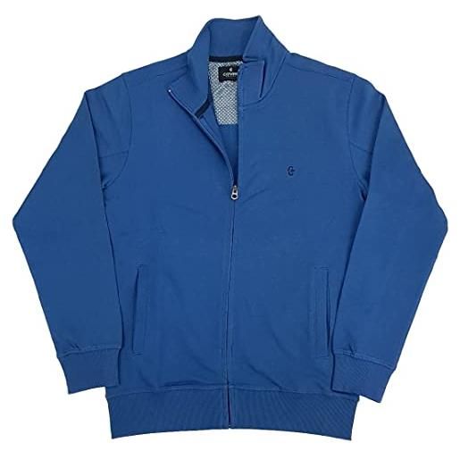 Coveri felpa giacca pullover aperta uomo sportiva con cerniera zip intera cotone (xxxl - grigio)