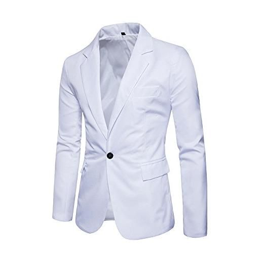 PengGeng uomo giacca di affari elegante blazer cappotto giubbotto outwear casuale smoking vestito coat tops azzurro xl