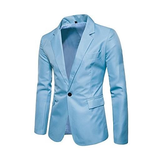 PengGeng uomo giacca di affari elegante blazer cappotto giubbotto outwear casuale smoking vestito coat tops rosso m
