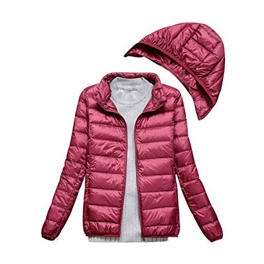Pengniao piumino leggero donna con cappuccio piumini leggeri giacca piumino leggeri donna giacconi invernali cappotto piumino trapuntato ultraleggero giubbotti giubbini giacca primaverile invernale rosa