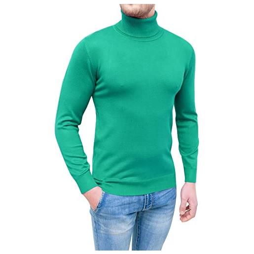 Evoga maglione dolcevita uomo invernale verde chiaro pullover maglia a collo alto (m, verde chiaro)