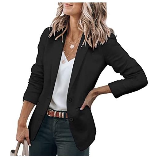 Minetom blazer donna maniche lunghe tinta unita cappotto elegante ufficio business blazer gilet tailleur giacca con bottoni cachi l
