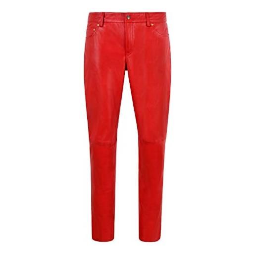 Smart Range Leather pantaloni in pelle da donna jeans rossi pantaloni stile casual pantaloni in vera pelle di agnello 4532 (10)