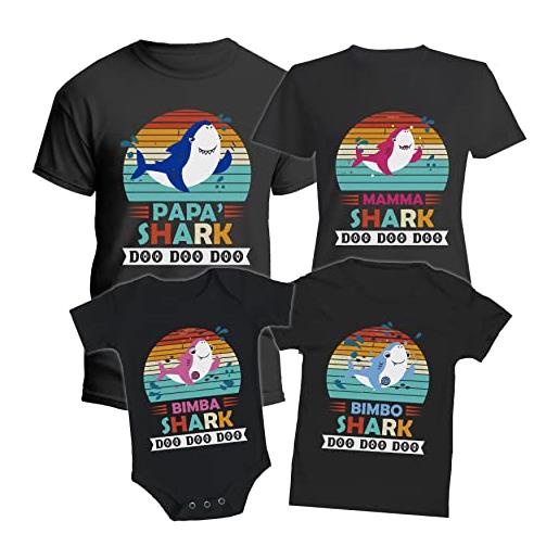 t-shirteria magliette abbinate famiglia - shark - squali - squaletto - mommy - daddy - baby - son - figlio - figlia - tshirt coordinate - regalo