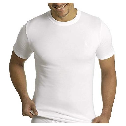 AXIOM maglietta intima uomo girocollo manica corta 100% cotone felpato mm6515 (nero, 7/xxl)