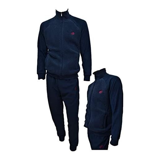 Lotto tuta uomo pile con zip - completa invernale - casa - felpata (4014 antracite, m)