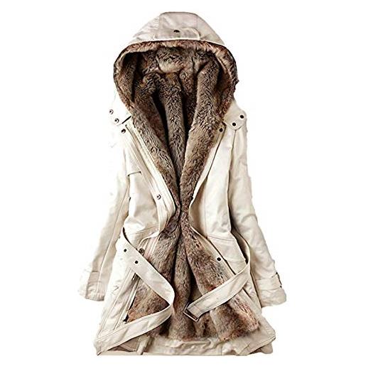 Kobilee giacca donna invernale fodera impermeabile con cappuccio giacca invernale elegante in pile lungo caldo piumino cappotto giubbotto zip con pelliccia 2022 lana giubbino parka