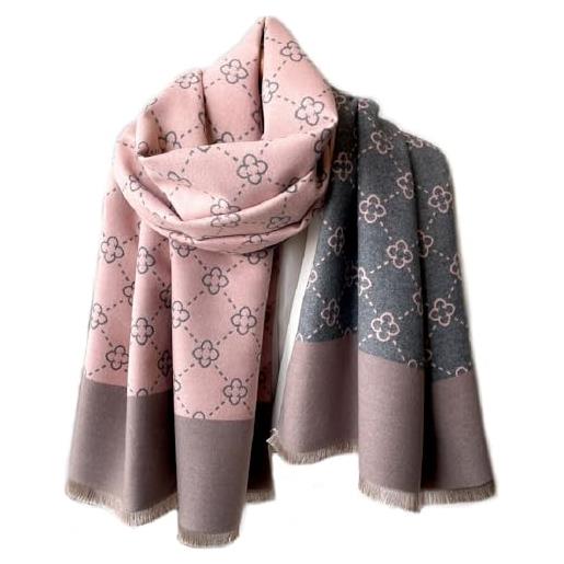Brillabenny sciarpa donna invernale in lana e cashmere, versatile come scialle, stola e pashmina donna (nera stelle)