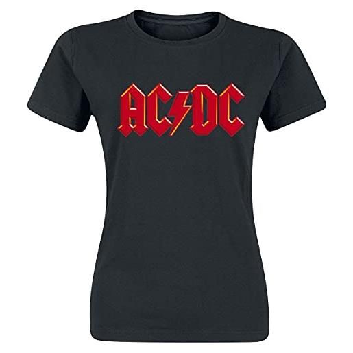 AC/DC red logo donna t-shirt nero xl 100% cotone regular