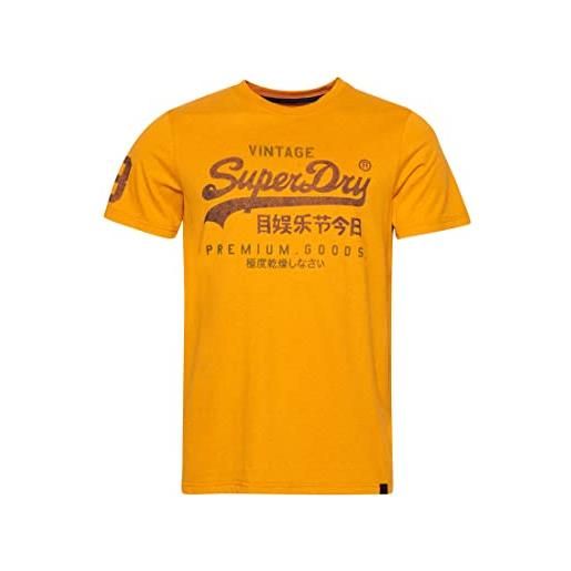 Superdry vintage vl classic tee mw t-shirt, rich charcoal marl, s uomo