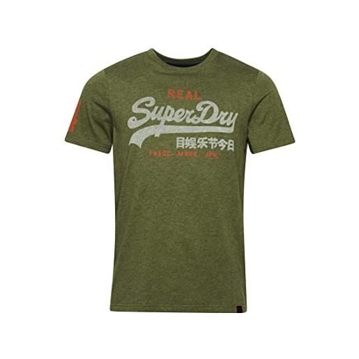 Superdry vintage vl classic tee mw t-shirt, thrift gold marl, s uomo