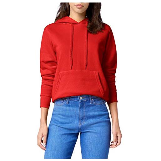 Fruit of the loom 62038 classic lady fit, felpa da donna con cappuccio, donna, fruit of the loom - lady-fit hooded sweat, rosso, xl