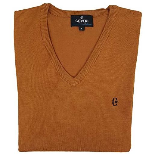 Coveri maglione uomo scollo v pullover punta tinta unita elegante classico maglioncino (xxxl - nazionale)