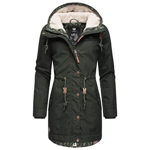 Ragwear cappotto invernale da donna caldo parka lungo con cappuccio ym-canny xs-6xl, navy22. , xs