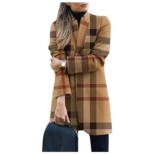 Onsoyours donna invernale cappotto lungo manica lunga elegante trench blazer giacca parka outwear lana da donna elegante giacca da lavoro da ufficio grigio 50