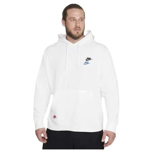 Nike sportswear essentials+, felpa da uomo con cappuccio (xl, bianco)