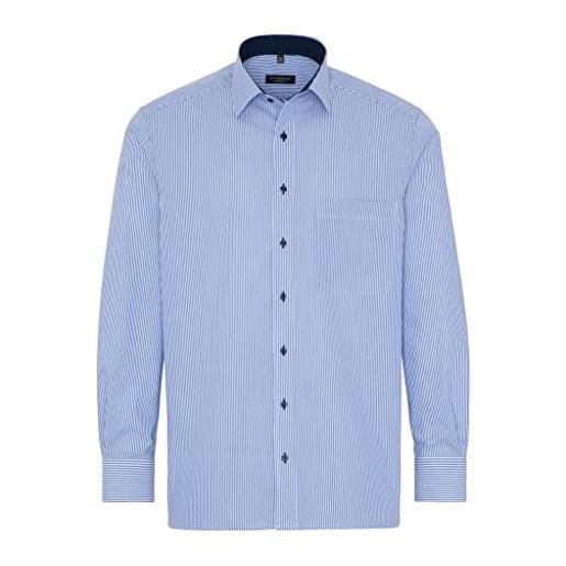 ETERNA uomo fine stripe twill shirt comfort fit 1/1 blue 52_h_1/1
