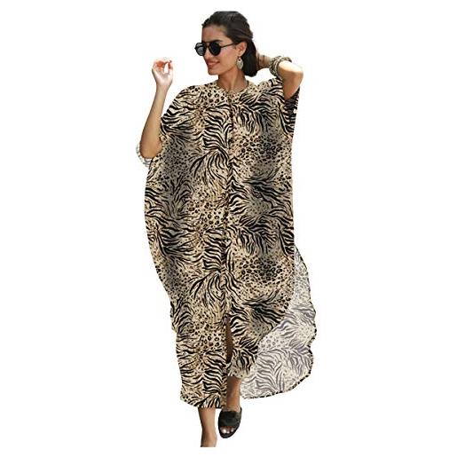 Landove vestito cardigan donna con bottoni lungo abito etnico tribale boho chic tunica da spiaggia caftano africano kaftano indiano kimono mare vestiti stampa floreale copricostumi e parei zscpdn0486bdbm
