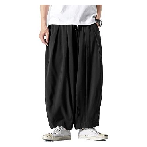 GURUNVANI pantaloni harem da uomo, casual, con coulisse, vestibilità ampia, k85rosa, xx-large