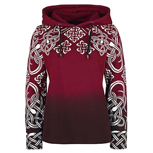 Black Premium by EMP donna maglia con cappuccio rossa con stampa celtica xl