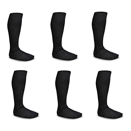 POMPEA 6 calzini lunghi lisci POMPEA uomo (12-12 (44/46), nero)