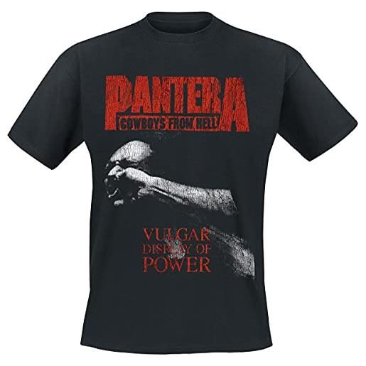 Pantera vulgar display of power uomo t-shirt nero s 100% cotone regular
