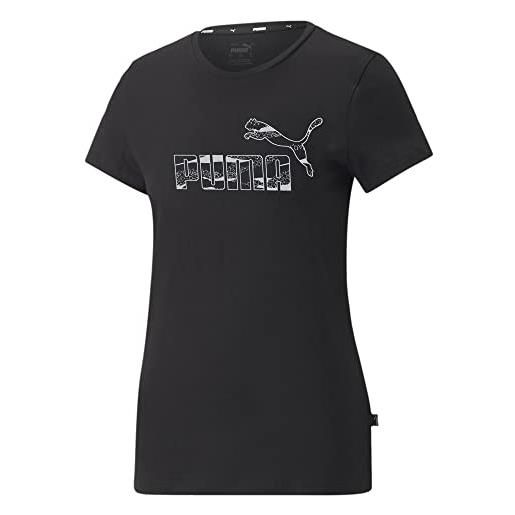 PUMA ess+ animal logo tee maglietta, nero, s donna
