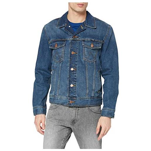 Wrangler classic denim jacket giacca in jeans, blu (mid stone 14v), s uomo