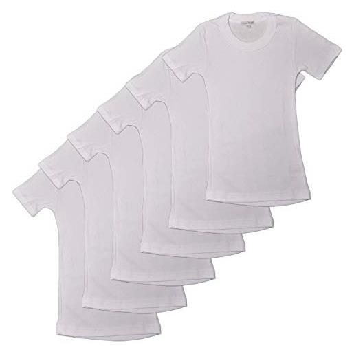 Liabel, 6 paia di magliette interne bambino/ragazzo a manica lunga in cotone felpato. Taglia 7