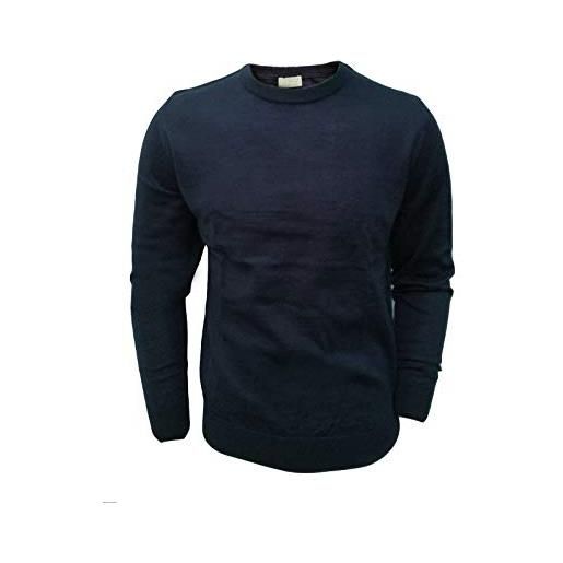 Liabel pullover uomo manica lunga girocollo sottogiacca in lana art. 0204/71 (7/xxl, nero)