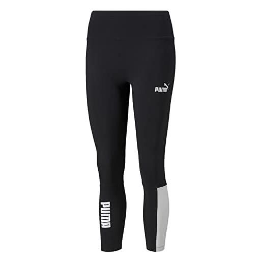 PUMA power colorblock high-waist 7/8 leggings calze, nero (negro), m donna