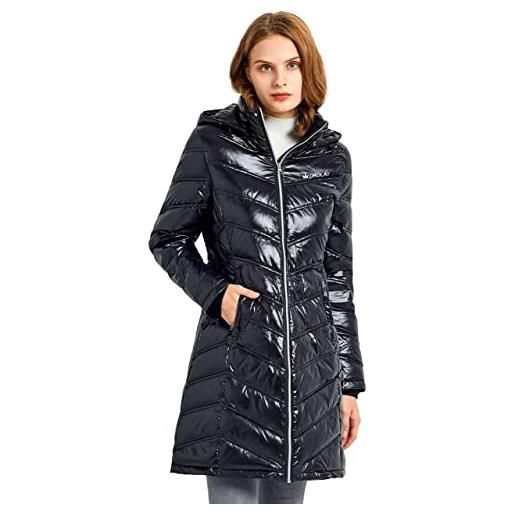 OROLAY piumino trapuntato da donna cappotto invernale ispessito con cappuccio staccabile vera marina militare s