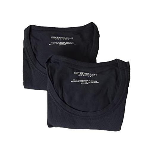Emporio Armani 2-pack t-shirt regular fit crew neck core logoband camicia, nero, l uomo
