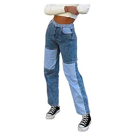 Onsoyours jeans strappati da donna a vita alta slim fit skinny denim elasticizzato taglie forti affusolati jeans jeans invecchiati pantaloni elastici a blu l