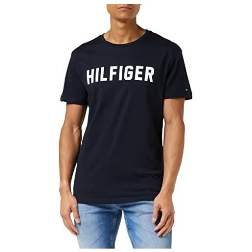Tommy Hilfiger t-shirt uomo cn ss tee hilfiger con scollo rotondo, blu (desert sky), s