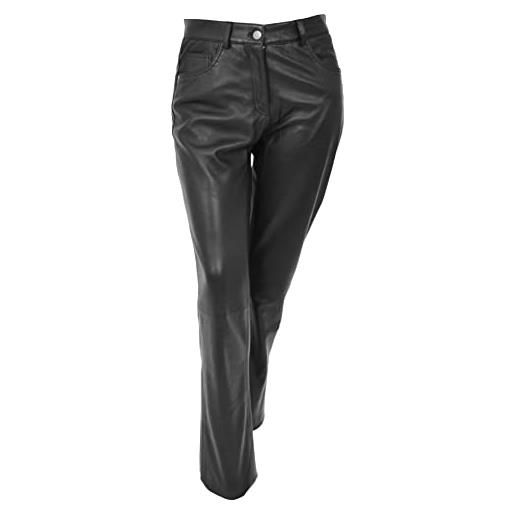 House Of Leather pantaloni da donna in morbida pelle slim fit, colore nero, nero , 44