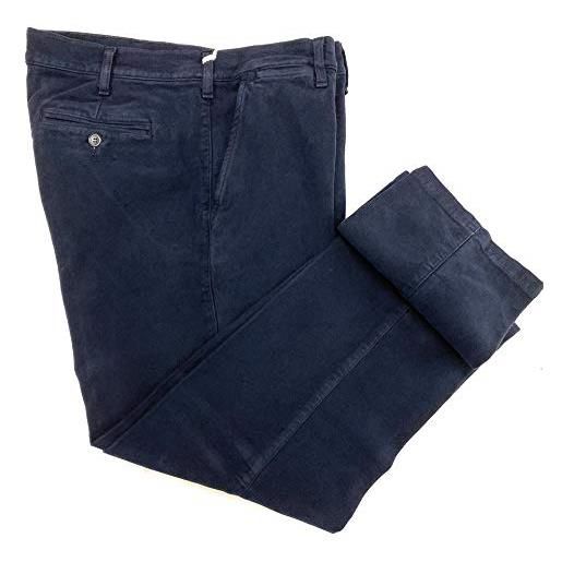 Andrea De Giorgis pantaloni da uomo di velluto modello texas (tinta unita) e modello idaho (microfantasia) dalla 48 alla 66 (blu, 50)