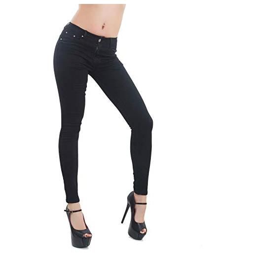 Toocool - jeans donna pantaloni skinny slim elasticizzati push up aderenti curvy k5779 [s, blu]
