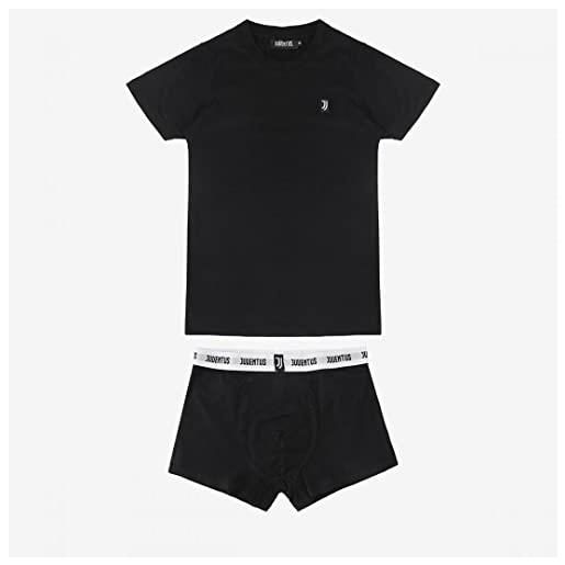 JUVENTUS completo coordinato intimo - ragazzo e uomo - t-shirt maglietta e boxer - 100% originale - 100% prodotto ufficiale - colore nero - scegli la taglia (taglia xxl)