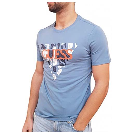 Guess t-shirt uomo maglia cotone jersey stretch logo frontale basic m3ri12j1314 taglia m colore principale blue