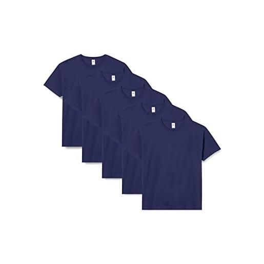 Fruit of the Loom original t. , t-shirt uomo, blu (royal blue 51), xx-large(pacco da 5)