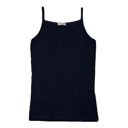 JADEA 3 top canotte bimba in cotone elasticizzato - modello 282 con bretelle sottili e design traspirante, canottiere morbide e comode per bambina, perfette per le giornate estive, blu 5-6 anni