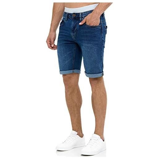 Indicode uomini caden jeans shorts | pantaloncini jeans used look con 5 tasche rinse wash l